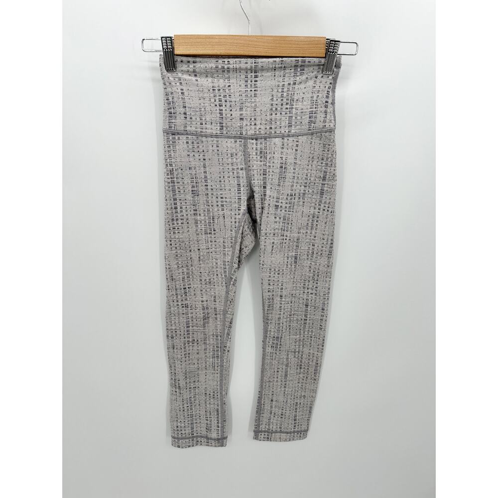 Lululemon Wunder Under‎ Crop High Rise Action Jacquard Leggings Women's Size 2